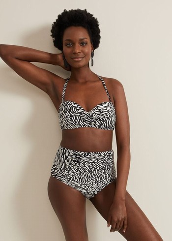 Phase Eight Sasha Print Swimwear Black Canada | YJTKZE-240